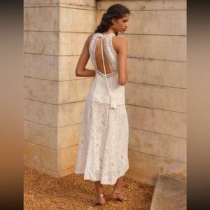 Women’s holiday queen sleeveless slit cocktail party dress white. NWT